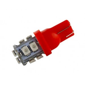 LED T10 lamp SMD 3528 12V/24V rood LED T10 lamp SMD 3528 12V/24V rood